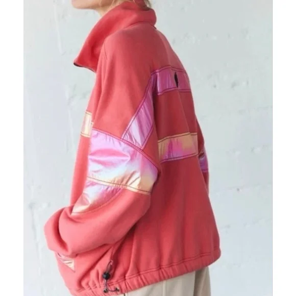FP Movement by Free People Away We Go Half Zip NWT XS Hibiscus - Picture 2 of 8
